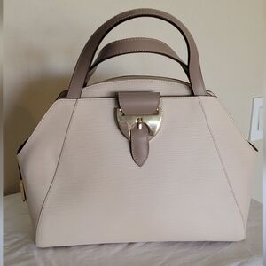 NICOLI Cream and Tan Leather Satchel. Made In Italy